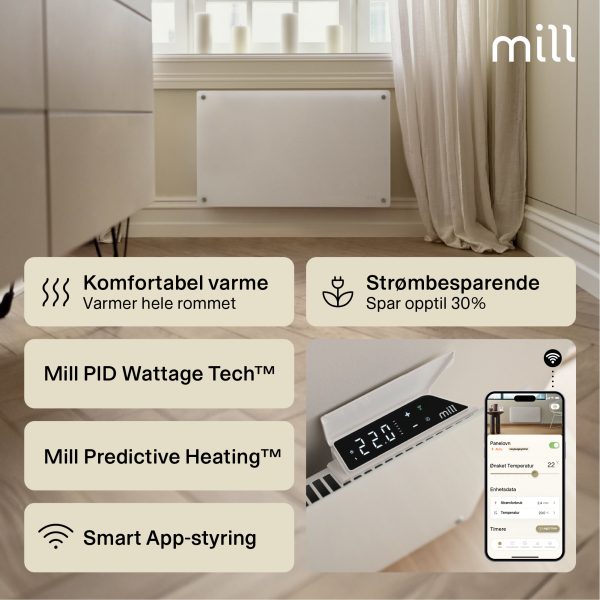 Mill Glass Smart WiFi Panel Heater 600W Gen. 4 - Image 3