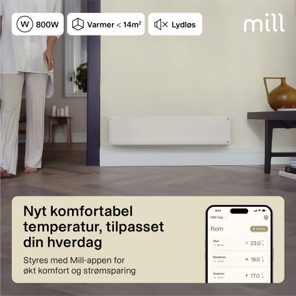 Mill Glass Smart WiFi Panel Heater 800W low model Gen. 4 - Image 7