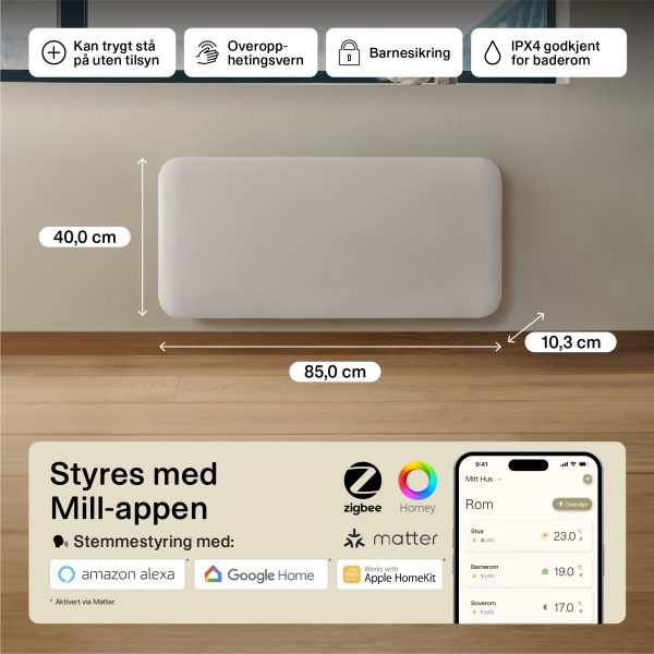 Mill Invisible Smart WiFi Panel Heater 1500W Gen. 4 - Image 6