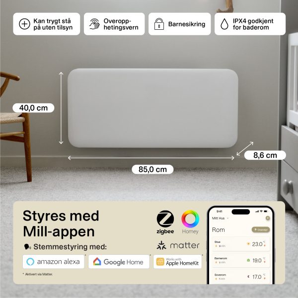 Mill Invisible Smart WiFi Panel Heater 900W Gen. 4 - Image 5