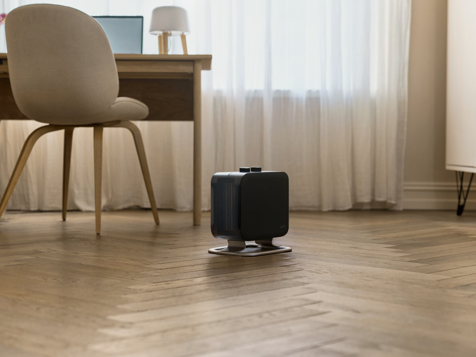 Mill Compact PTC Fan heater 1800W w/alu foot Black - Image 3