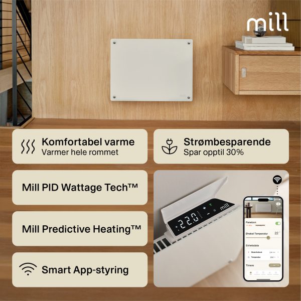 Mill Glass Smart WiFi Panel Heater 400W Gen. 4 - Image 2