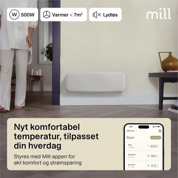 Mill Invisible Smart WiFi Panel Heater 500W low model Gen. 4 - Image 2