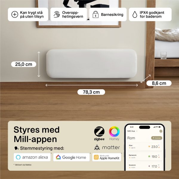 Mill Invisible Smart WiFi Panel Heater 500W low model Gen. 4 - Image 4