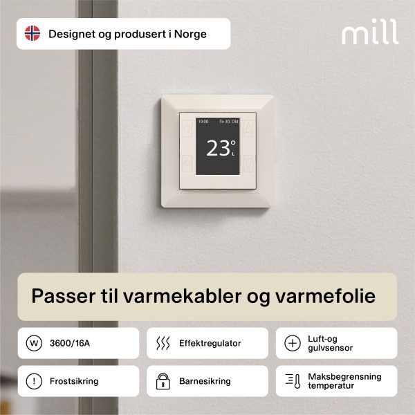 Mill Smart WiFi Floor Thermostat Polar White - Image 2