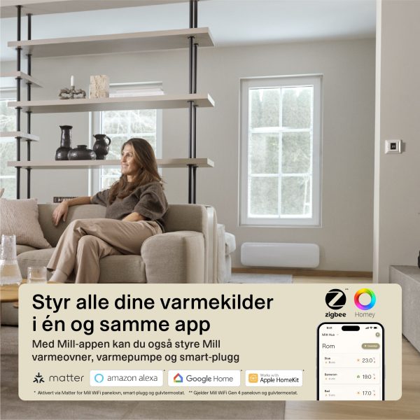 Mill Smart WiFi Floor Thermostat Polar White - Image 3