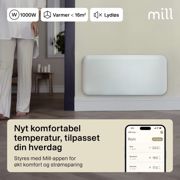 Mill Invisible Smart WiFi Panel Heater 1000W Gen. 4 - Image 2