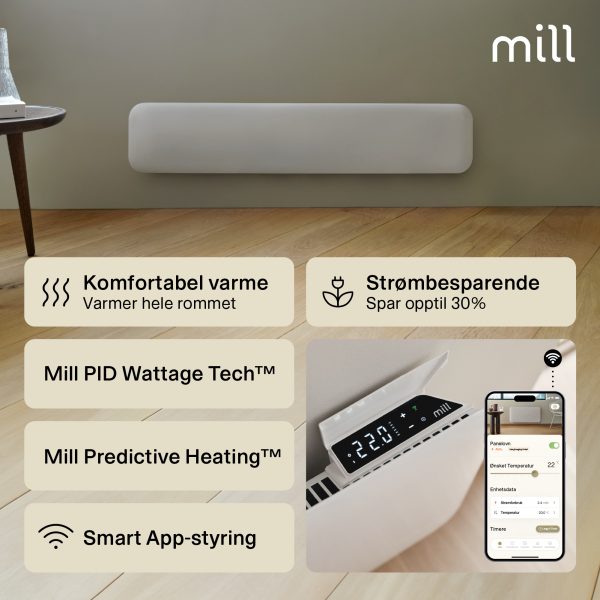 Mill Invisible Smart WiFi Panel Heater 1050W low model Gen. 4 - Image 3