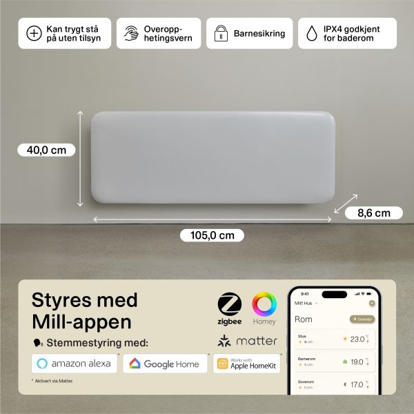 Mill Invisible Smart WiFi Panel Heater 1300W Gen. 4 - Image 4